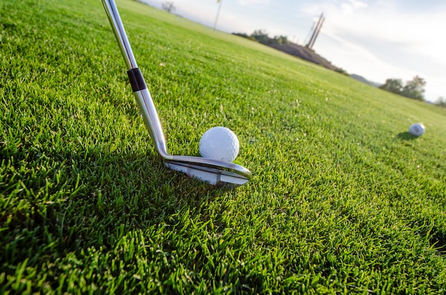 Golfboll i gräset